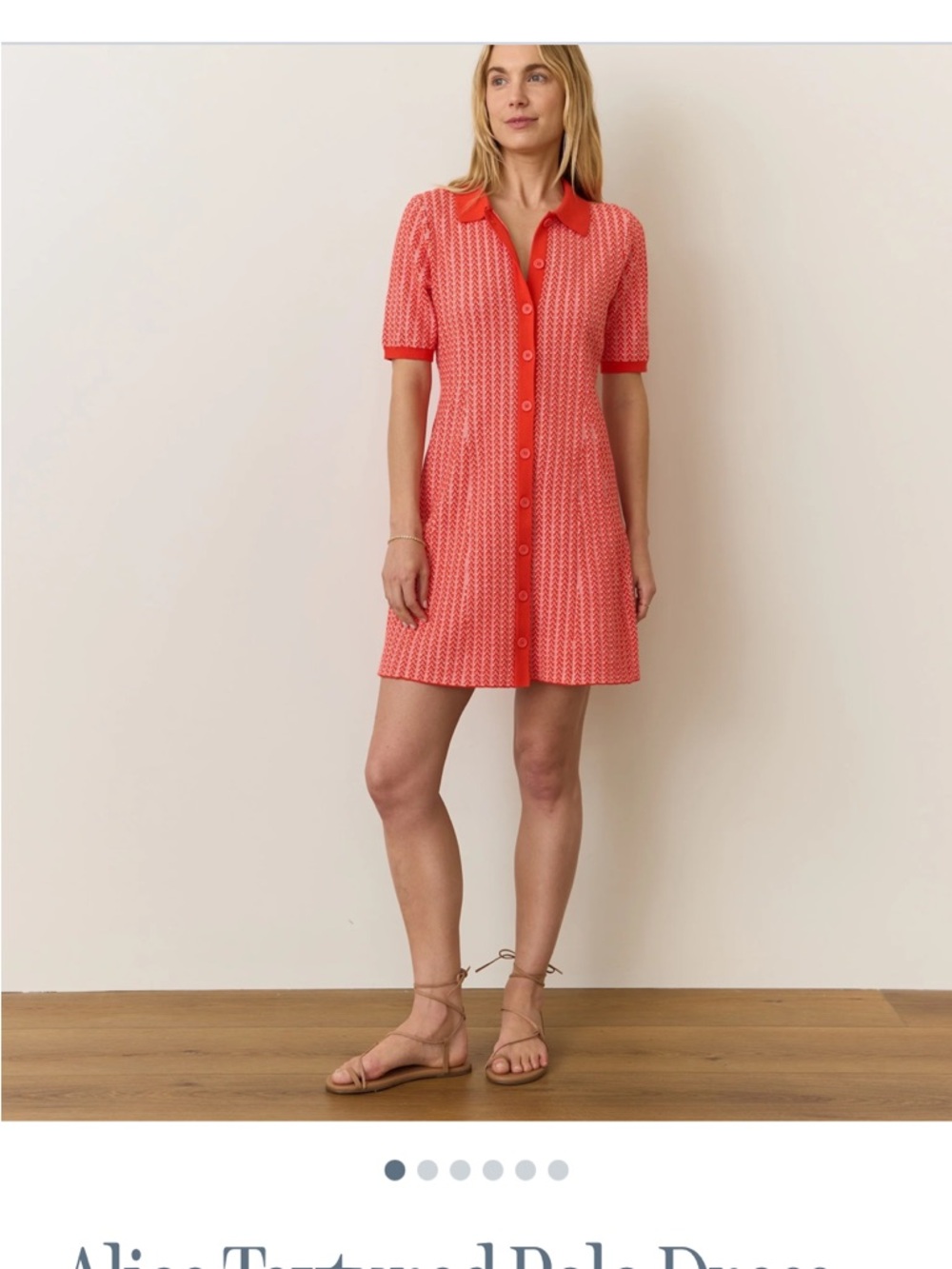Marine Layer Coral Alice Short-Sleeve Knit Mini Dress